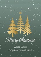 Kerstkaart zakelijk Gouden kerstbomen Aanpasbare tekst